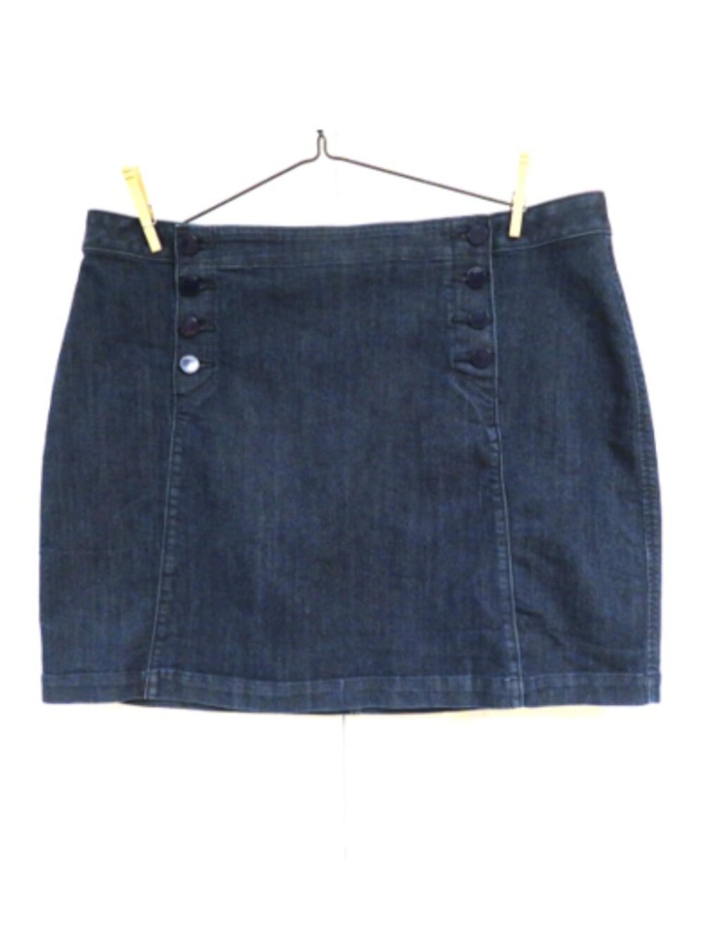 LOFT 18 Stretch Denim Mini Skirt Button Front
